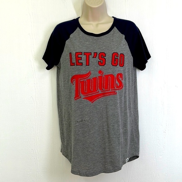 Pink - Let’s Go Twins Short Sleeve Baseball T Shirt Size Medium - Picture 1 of 10